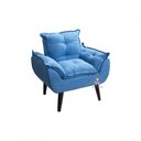 Ver imagem 3 de Kit 02 Poltrona Decorativa Opala Azul Linho Smf Decor