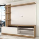 Ver imagem 5 de Estante para Tv até 65 Polegadas Escandinávia 1 Porta com Led Freijó/off White - Panorama Móveis