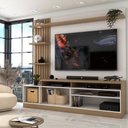 Ver imagem 2 de Estante para Tv até 65 Polegadas Escandinávia 1 Porta com Led Freijó/off White - Panorama Móveis