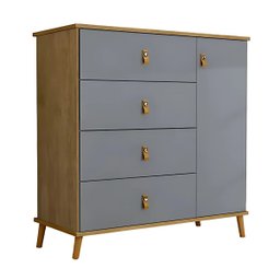 Conjunto Premium Guarda Roupa e Cômoda Jujuba Design Moderno:cinza - 3