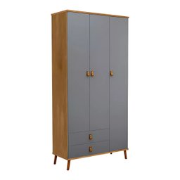 Conjunto Premium Guarda Roupa e Cômoda Jujuba Design Moderno:cinza - 2