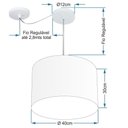 Ver imagem 2 de Lustre Pendente Cilíndrico com Desvio Md-4227 Cúpula em Tecido 40x30cm Rustico Bege - Bivolt