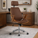 Ver imagem 1 de Cadeira de Escritório Presidente Giratória com Apoia Cabeça Office Lisboa