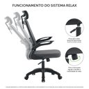 Ver imagem 7 de Cadeira de Escritório Presidente Giratória com Apoia Cabeça Office Lisboa Marrom Rivatti