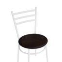 Ver imagem 3 de Mesa de Jantar Redonda 80cm Preta com 4 Cadeiras Estofada Branca