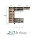 Ver imagem 7 de Cozinha Completa Modulada 4 Peças com Aéreo Ripado e Aéreo Geladeira Lavínia Marrom/Imperial/Fumê