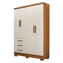 Ver imagem 1 de Guarda Roupa Casal Berlim 4 Portas 3 Gavetas Cinamomo Fendi com Pés - Novo Horizonte