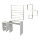 Ver imagem 1 de Kit Manicure Mesa Carrinho Estante Esmalte Nichos Mdp Vetorial Móveis