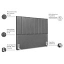 Ver imagem 3 de Cabeceira Estofada Casal Carla 140 Cm Corino Cinza