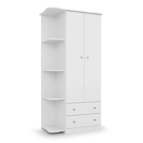Guarda-roupa Infantil New Baby 2 Portas e 2 Gavetas Branco - Batrol Móveis