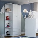 Ver imagem 2 de Guarda-roupa Infantil New Baby 2 Portas e 2 Gavetas Branco - Batrol Móveis