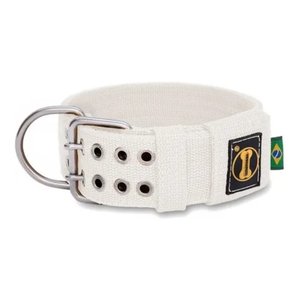 Coleira Cachorro Grande Forte Coleira Amorosso Cor Branco:PP