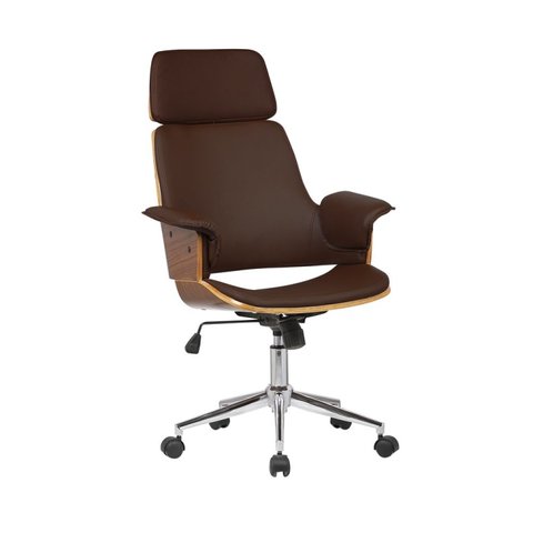 Cadeira de Escritório Presidente em Corino e Madeira Coimbra