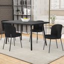 Ver imagem 2 de Kit 3 Cadeiras Sala de Jantar Estofada Gavi L02 Couríssimo Preto - Lyam Decor