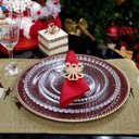 Ver imagem 5 de Sousplat de Plástico Vermelho e Dourado 33cm