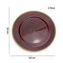 Ver imagem 2 de Sousplat de Plástico Vermelho e Dourado 33cm