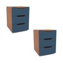 Ver imagem 3 de Conjunto 2 Mesa de Cabeceira 3 Gavetas 40cm Madri Politorno Móveis