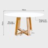 Mesa Redonda Jantar 90cm Livia Branca Base Madeira Maciça - 3