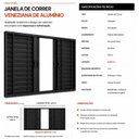 Ver imagem 5 de Janela Veneziana 6 Folhas 200x100cm em Alumínio Classic Preto