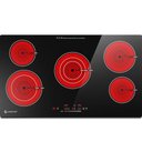 Ver imagem 1 de Cooktop Elétrico Amzchef 36" com 5 Bocas, 8900w e Controle Touch (preto)