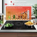 Ver imagem 2 de Cooktop Elétrico Amzchef 36" com 5 Bocas, 8900w e Controle Touch (preto)