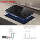 Ver imagem 3 de Cooktop Elétrico Amzchef 36" com 5 Bocas, 8900w e Controle Touch (preto)