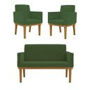 Ver imagem 1 de Kit Sofá Namoradeira + Poltrona Reforçada Verde