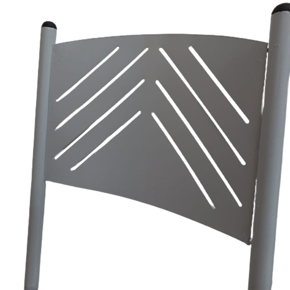 Kit 2 Cadeira Branca de Cozinha Jantar Metal Tubular Almofadada Assento Branco Medcombo - 4
