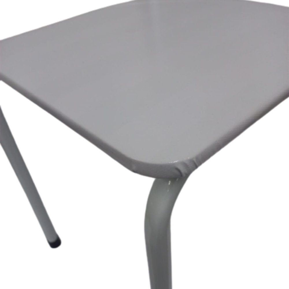 Kit 2 Cadeira Branca de Cozinha Jantar Metal Tubular Almofadada Assento Branco Medcombo - 5
