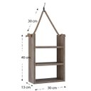 Ver imagem 2 de Prateleira rústica de madeira para banheiro, para instalação com corda