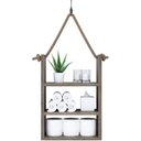 Ver imagem 1 de Prateleira rústica de madeira para banheiro, para instalação com corda