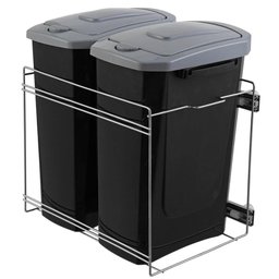 Lixeira Dupla de Cozinha 15l Masutti Copat com Corrediça e Acabamento Inox 304l - 1