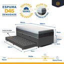 Ver imagem 4 de Cama Box Baú com Colchão de Espuma D45 Pillow Top Fort Comfort + Auxiliar Unique Solteiro 88cm