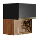Ver imagem 1 de Armário Aéreo Proença 60cm Basculante 1 Porta Mdf e 1 Porta Vidro Reflecta Nogueira Touch-carbono