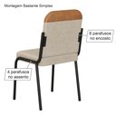 Ver imagem 4 de Kit 4 Cadeiras de Ferro Estofada Luana Sala Jantar e Cozinha