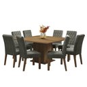 Ver imagem 2 de Conjunto Sala de Jantar Mesa Tampo de Madeira 8 Cadeiras Rustic/silver Leila Madesa