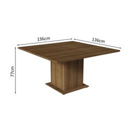 Conjunto Sala de Jantar Mesa Tampo de Madeira 8 Cadeiras Rustic/silver Leila Madesa - 4