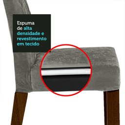 Conjunto Sala de Jantar Mesa Tampo de Madeira 8 Cadeiras Rustic/silver Leila Madesa - 10