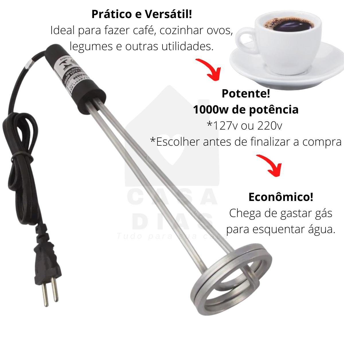 Ebulidor Elétrico 220v Rabo Quente Ferve Água Rápido - 2