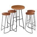 Ver imagem 1 de Conjunto Mesa Redonda Bistrô 4 Banquetas Industrial Aurora