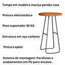 Ver imagem 3 de Conjunto Mesa Redonda Bistrô 4 Banquetas Industrial Aurora
