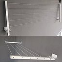 Ver imagem 3 de Suporte Varal Dobrável De Muros Paredes Diversos Branco 4 Furos 1 Par Technox