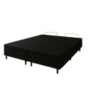 Ver imagem 2 de Cama Box Baú Casal 138x188cm, Base Bipartida Reforçada, Suede Preto, Montagem Não Necessária
