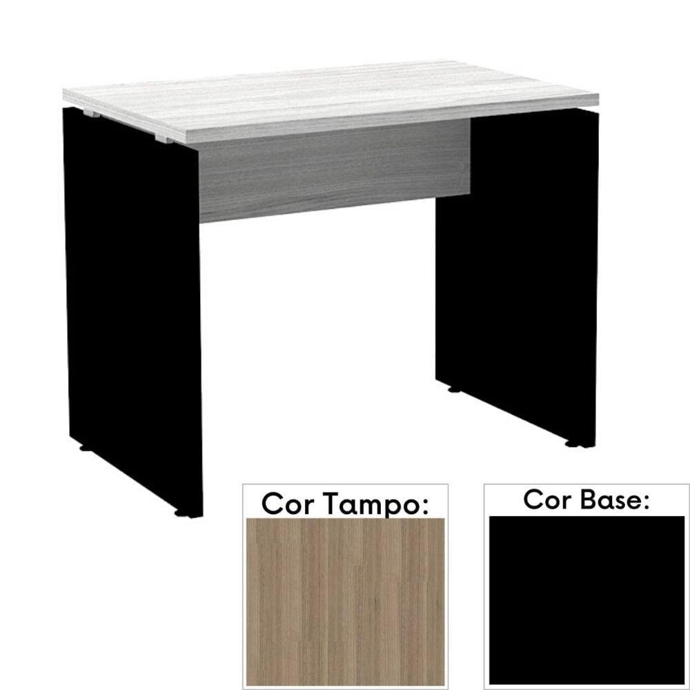 Mesa de Escritório Pé Painel Pe25 em MDP 120 x 60cm Cor Noce Naturalle e Base Preta