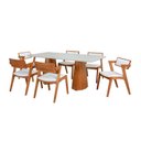 Ver imagem 2 de Conjunto Mesa Fortaleza com 6 Cadeiras Madeira e Estofada Ímola Authentic Espresso Móveis Off White/
