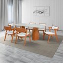 Ver imagem 1 de Conjunto Mesa Fortaleza com 6 Cadeiras Madeira e Estofada Ímola Authentic Espresso Móveis Off White/