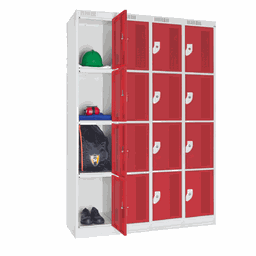 Armário de Aço 16 Portas - Nk 4304 Nilko Armários Vermelho Chave Padrão - 3