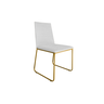 Cadeira Decorativa Lille Sala Jantar Estar Base Gold Courino Branco - 1