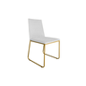Cadeira Decorativa Lille Sala Jantar Estar Base Gold Courino Branco - 2