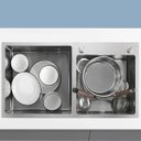 Ver imagem 7 de Cuba Dupla Cozinha Gourmet Aço Inox Escovado Luxo Escorredor Lava Louça Alimento Escorre Limpa Torne